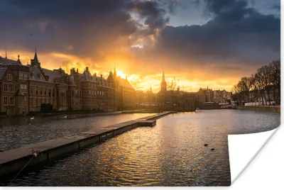 Produktbild von MuchoWow® Poster Den Haag - Wasser - Sonne 120x80 cm - Bilder