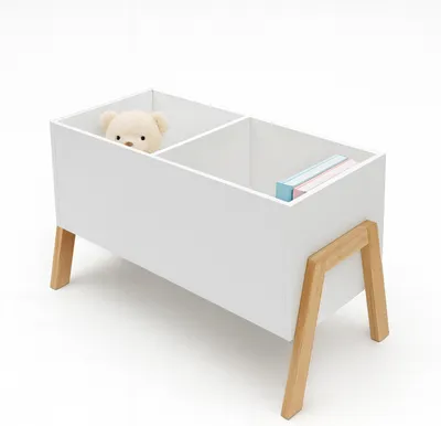 Image de Étagère pour enfants Relaxdays, 2 compartiments ouverts, pour jouets et livres, étagère à jouets L x l x h : 40 x 66,5 x 34,5 cm, blanc/naturel