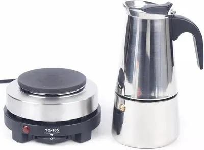 Produktbild von Espressokocher - Elektrische Espressomaschine - 6 Tassen - 300 ml - Edelstahl - Kompaktes Design