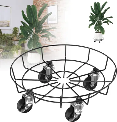 Image de LZQ 2× rouleurs de plantes 30CM rouleurs de plantes rouleurs de terrasse rouleurs d'extérieur rouleurs de transport rouleurs de balcon avec 4 roues pivotantes pour l'extérieur intérieur jardin, type C