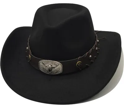 Productafbeelding van Cowboyhoed dames/heren, westernhoed, fedora, one size, zwart, model 2