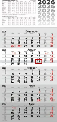Produktbild von rido idé Wandkalender "5-Monatskalender" 2026