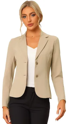 Produktbild von Allegra K Damen-Blazer für Arbeit, Büro, mit Stretch, Reverskragen und Langen Är