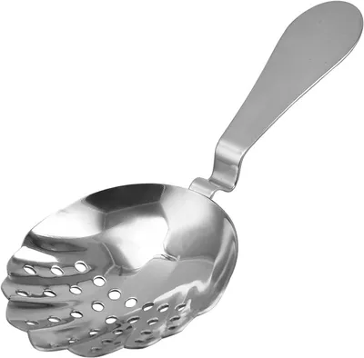 Produktbild von Edelstahl-Cocktailsieb zum Mixen von Mint Juleps und anderen Cocktails, Barkeeper-Werkzeug (Original-Edelstahlfarbe)
