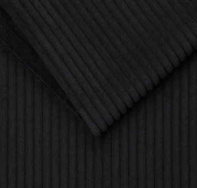 Produktbild von TAPHICEROS Cord Stoff, Schwarz, 100cm x 142cm, Meterware, Polsterstoff Material, Möbelstoff, Dicker Rippenstoff