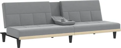 Produktbild von vidaXL Schlafsofa mit Getränkehaltern Hellgrau Stoff
