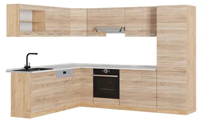 Zdjęcie produktu dla Kogoszczona kuchnia Vicco R-Line Sonoma/Dąb goldkraft 287 x 227 cm, BP Marmur, Model 53638