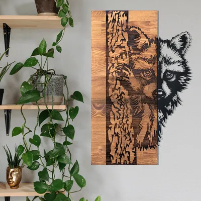 Zdjęcie produktu dla Wallity, Folivora, dekoracja ścienna, czarny, drewno, 37 x 57,5 cm