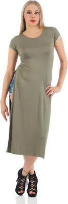 Produktbild von Longshirt mit Schlitze Shirt; Khaki/M/L 38/40