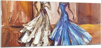 Produktbild von Bilder auf glas - Einteilig - Frauen Kleider Öl - 100x40cm - Glasbilder - Wandbilder - Bilder - zum Aufhängen bereit - Wanddekoration aus Glas - Glas Bilder - Wandbild auf Glas - GAB100x40-4172