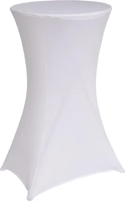 Produktbild von Stehtisch mit weißer Husse klappbar Ø 60cm Bistrotisch Stehtisch Klapptisch wetterfest