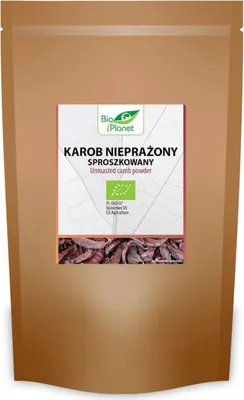 Zdjęcie produktu dla KAROB NIEPRAŻONY SPROSZKOWANY400 g -PLANET