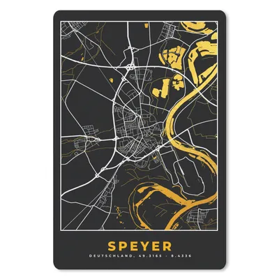 Produktbild von MuchoWow® Mauspad Mousepad Karte - Speyer - Gold - Stadtplan - Deutschland 18x27 cm - Mousepads - Maus Mat - Pad - Mausunterlage