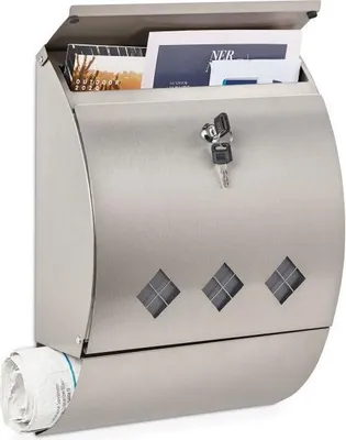 Produktbild von Stahlbriefkasten mit Zeitungsfach