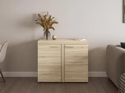 Produktbild von AX LIVING Schmal Kommode Spacoro 2T – Eleganz für Ihr Zuhause, Sonoma