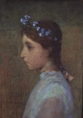 Imagen del producto de Solidchoice - Cuadro sobre lienzo, retrato de Marguerite, 58x90 cm, sin marco