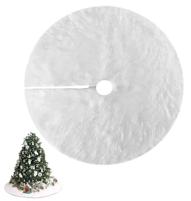 Weihnachtsbaumdecke, 78 cm, Plüsch, rund, weiß