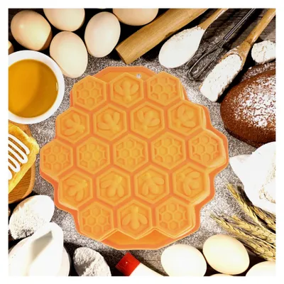 Produktbild von Silikon Kuchenform Wabenform 24X23X45cm Orange