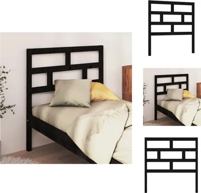 Produktbild von vidaXL Kopfteil Schwarz 96x4x100 cm Massivholz Kiefer -  Kopf- & Fußenden