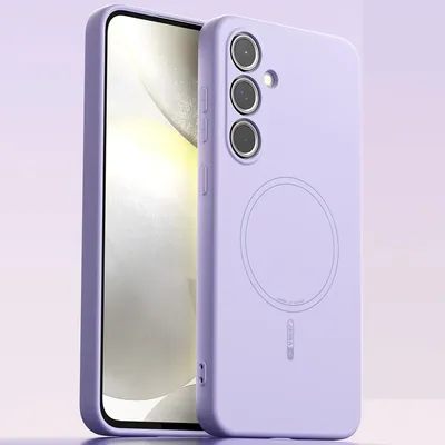 Obrázek produktu pro Magnetické pouzdro pro Samsung Galaxy S24+, kompatibilní s MagSafe, tekutý silikon, nárazuvzdorné a odolné proti poškrábání Fialová