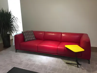 Immagine prodotto di Design XXL Grande Divano Divano in pelle Giallo 4 Posti Imbottitura 255 cm Divani Nuovo