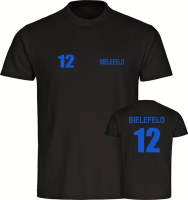 Produktbild von multifanshop Herren T-Shirt - Bielefeld - Trikot Nummer 12, schwarz, Größe 5XL