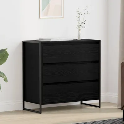 Productafbeelding van vidaXL Dressoir, zwart, eikenlook, 79 x 36 x 75,5 cm, houtvezel