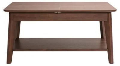 Produktbild von Miliboo - Rechteckiger ausziehbarer Couchtisch aus dunklem Holz L90-120 cm VILI