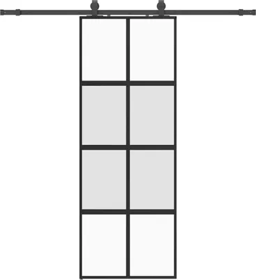 Produktbild von vidaXL Schiebetür mit Beschlag Schwarz 76x205 cm Hartglas