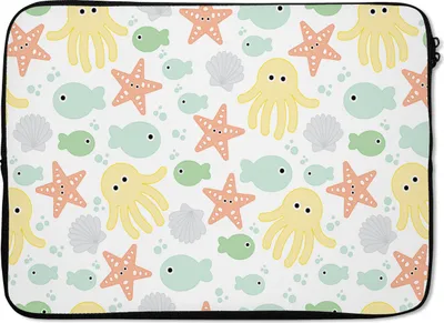 Produktbild von MuchoWow® Laptop Hülle 13 Zoll Meerestiere - Baby - Muscheln Laptoptasche - Laptophülle - Sleeve - Rundumschutz