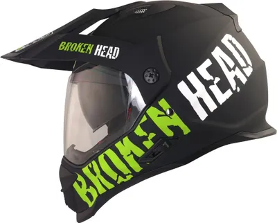 Produktbild von Motorradhelm Broken Head Endurohelm Made2Rebel Grün - Crosshelm Mit Visier Größe: M (57-58 cm)