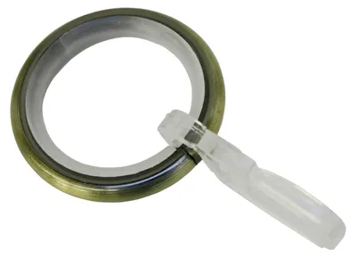 Produktbild von GARDINIA 33119 Gardinenringe mit Gleiteinlage und Faltenlegehaken, Metall für Ø