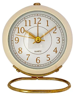 Produktbild von Analoge Tischuhr 1 Stück, Batteriebetrieben Mit Metallsockel, Klassische Kleine Uhr Für Kinderzimmer