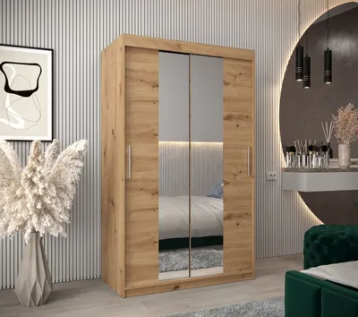 Produktbild von Schwebetürenschrank mit einer Breite von 120 cm TIMEA 1 – Eiche Artisan
