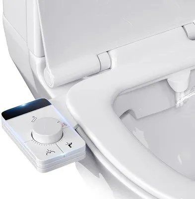 Zdjęcie produktu dla Ibenzoa® Nieelektryczna nasadka bidetowa z podwójną dyszą i regulowanym ciśnieniem wody
