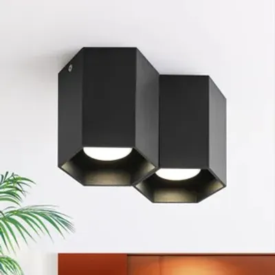 Zdjęcie produktu dla ZMH lampa sufitowa czarna 2 płomienie GU10 reflektor sufitowy LED reflektor sufitowy reflektor sufitowy reflektor sufitowy reflektor sufitowy nowoczesny okrągły reflektor sufitowy do kuchni salonu jadalni