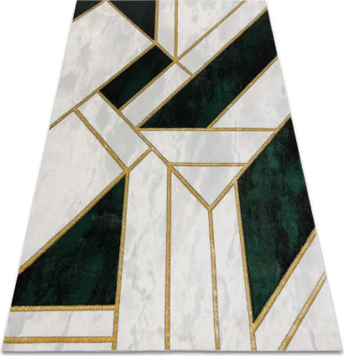 Produktbild von Exklusiv EMERALD Teppich 1015 glamour, stilvoll Marmor, geometrisch Flaschengrün / gold Grün 160x220 cm