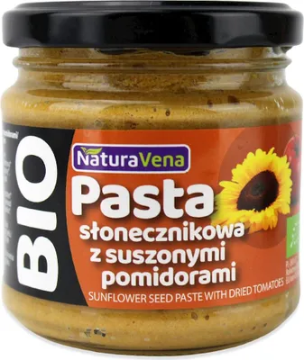 PASTA SŁONECZNIKOWA Z SUSZONYMI POMIDORAMI BIO 185 g - NATURAVENA