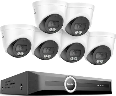 Immagine prodotto di Sistema di telecamere di sicurezza, sorveglianza 3MP, funzionalità di visione notturna, con 6 cam-a, nessuna b