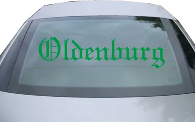 Produktbild von Indigos UG - Aufkleber Heckscheibe & Motorklappe DE6553 - grün - 600x150 mm - Stadt Oldenburg - Auto Scheiben Fenster Heckklappe Tuning Racing JDM - Die cut