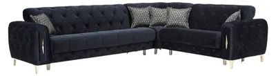 Produktbild von ECKSCHLAFSOFA Patna Schwarz - Langer Schenkel Links