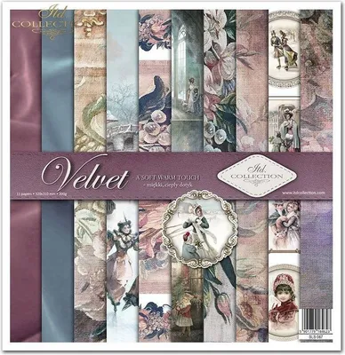 Image de ITD COLLECTION Setz 11Stk 30x30cm Scrapbooking Papier - Velvet - un toucher doux et chaud