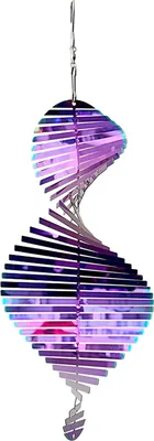 Produktbild von Spiral-Windspiel, wetterfest, für drinnen und draußen, Fenster, Garten, Hof, Veranda, Metall, 3D-Windspiel, Hängeornament