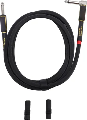 Image de Câble pour guitare, 2 m, 6,35 mm, double blindage, angle droit pour câble d'instrument droit pour haut-parleurs, effets pour basse électrique
