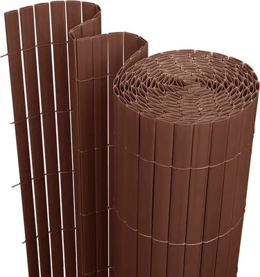Produktbild von Jayseuw PVC Sichtschutzmatte Sichtschutzzaun Sichtschutz für Zaun Balkon Windschutz Braun 90x300cm