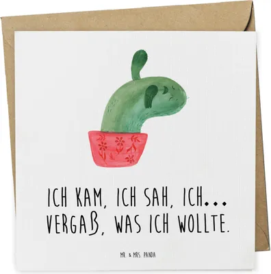 Produktbild von Mr. & Mrs. Panda Grußkarte Kaktus Mama - Weiß - Geschenk, Kakteen, faltkarte, Büro, doppelkarte, Glückwunschkarte, Klappkarte, Quote, Ärger, Motivation, anlasskarte