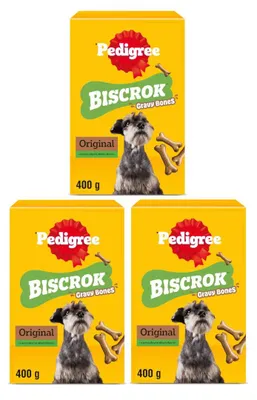 Zdjęcie produktu dla Pedigree Biscrok Gravy Bones 3x400g Przysmak Dla Psa