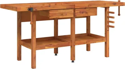 Immagine prodotto di vidaXL Banco da lavoro con cassetti morse 192x62x83 cm in legno di acacia