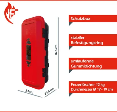 Produktbild von FireLoq Feuerlöscher-Schutzbox für 12 kg/5kg Co2 Feuerlöscher mit Sichtfenster