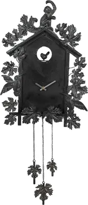 Immagine prodotto di Orologio da parete Clayre & Eef 36x8x86 cm Foglie di ferro grigio